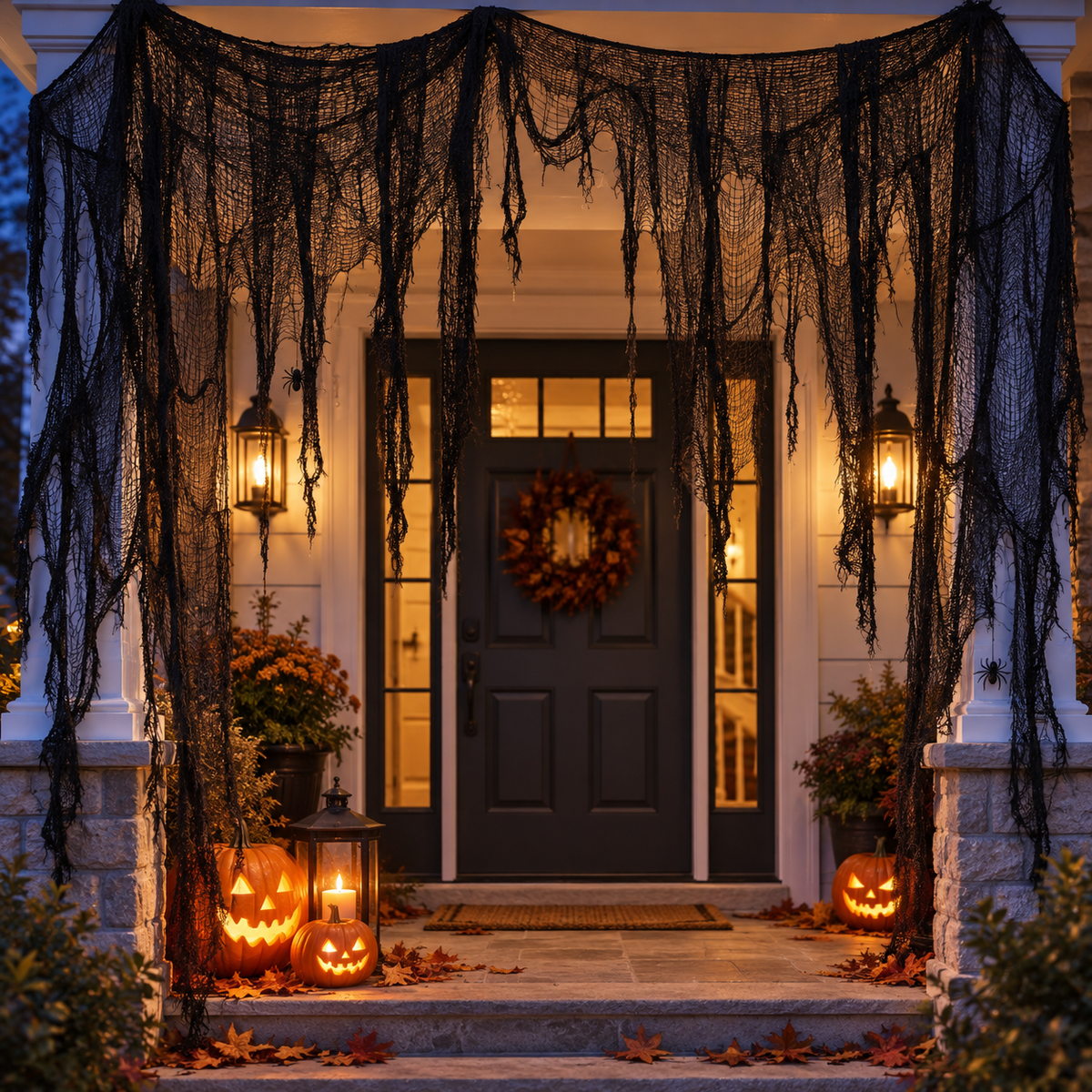 Black Creepy Gauze Halloween Cloth